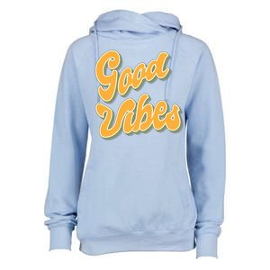 Good Vibes Retro Fun Womens Funnel Neck Pullover Hood