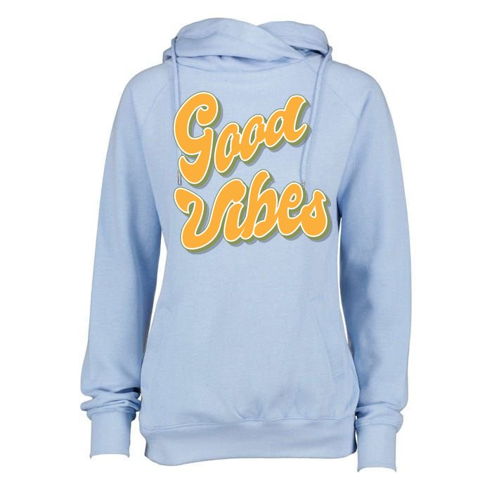 Good Vibes Retro Fun Womens Funnel Neck Pullover Hood