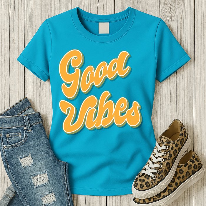 Good Vibes Retro Fun Womens T-Shirt