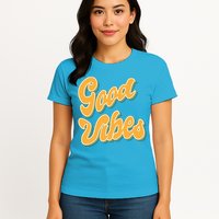 Good Vibes Retro Fun Womens T-Shirt