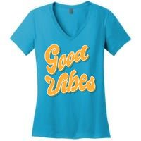 Good Vibes Retro Fun Women's V-Neck T-Shirt