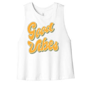 Good Vibes Retro Fun Women's Racerback Cropped Tank