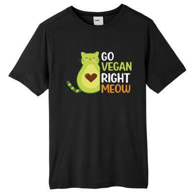 Go Vegan Right Meow Gift Tall Fusion ChromaSoft Performance T-Shirt