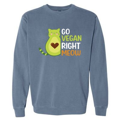 Go Vegan Right Meow Gift Garment-Dyed Sweatshirt