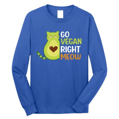 Go Vegan Right Meow Gift Long Sleeve Shirt