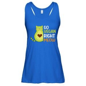 Go Vegan Right Meow Gift Ladies Essential Flowy Tank