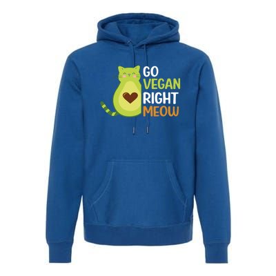 Go Vegan Right Meow Gift Premium Hoodie