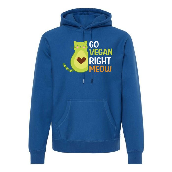 Go Vegan Right Meow Gift Premium Hoodie