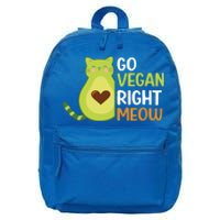 Go Vegan Right Meow Gift 16 in Basic Backpack