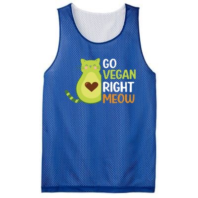 Go Vegan Right Meow Gift Mesh Reversible Basketball Jersey Tank