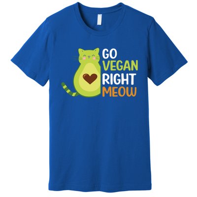 Go Vegan Right Meow Gift Premium T-Shirt