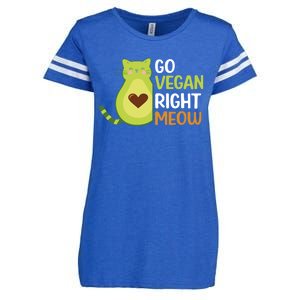 Go Vegan Right Meow Gift Enza Ladies Jersey Football T-Shirt