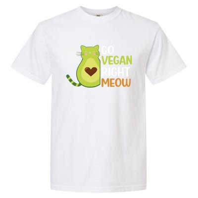 Go Vegan Right Meow Gift Garment-Dyed Heavyweight T-Shirt