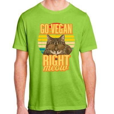 Go Vegan Right Meow Vegetarian Cool Gift Adult ChromaSoft Performance T-Shirt