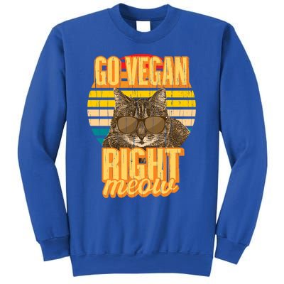 Go Vegan Right Meow Vegetarian Cool Gift Sweatshirt