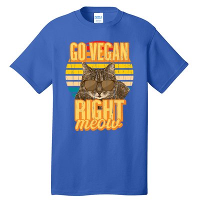 Go Vegan Right Meow Vegetarian Cool Gift Tall T-Shirt