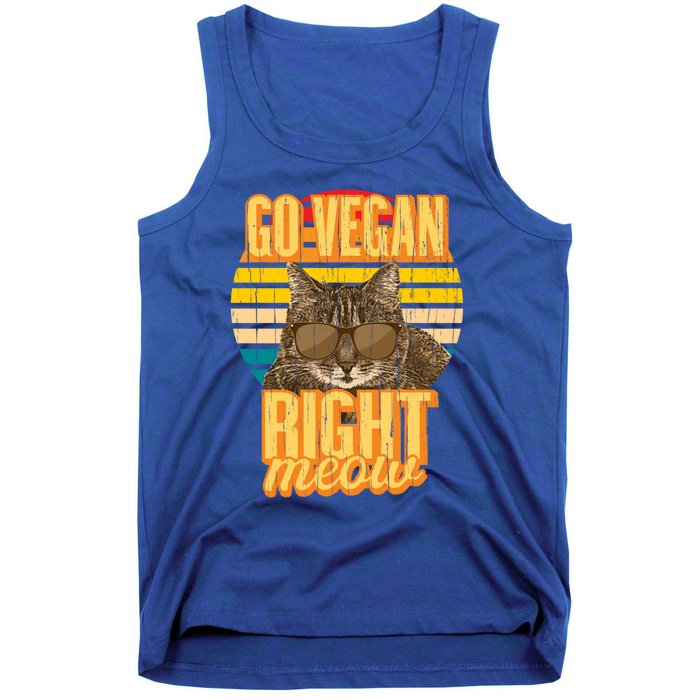 Go Vegan Right Meow Vegetarian Cool Gift Tank Top