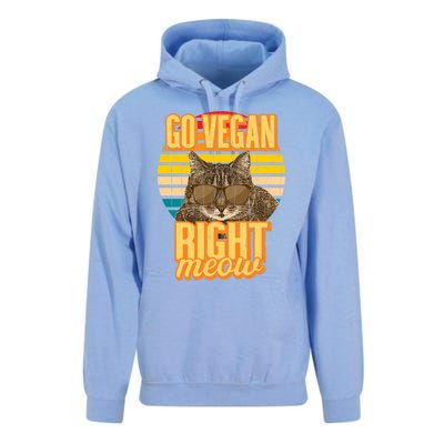 Go Vegan Right Meow Vegetarian Cool Gift Unisex Surf Hoodie