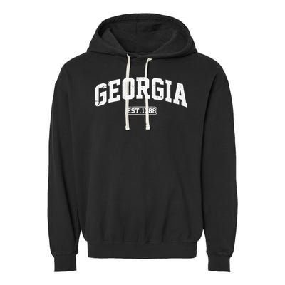 Georgia Vintage State Athletic Style Garment-Dyed Fleece Hoodie