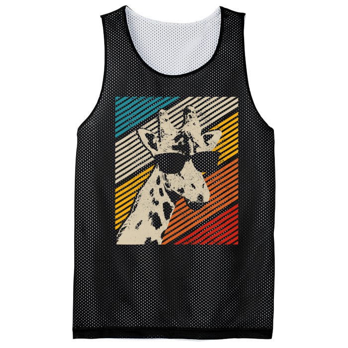 Giraffe Vintage Sunglasses Funny African Animal Lover Gift Mesh Reversible Basketball Jersey Tank