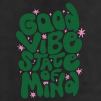 Good Vibe State Of Mind Retro Quote 7 Panel Mesh Trucker Snapback Hat