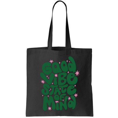 Good Vibe State Of Mind Retro Quote Bag