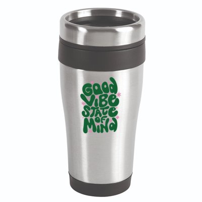 Good Vibe State Of Mind Retro Quote 16oz Travel Tumbler