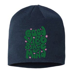 Good Vibe State Of Mind Retro Quote Sustainable Beanie