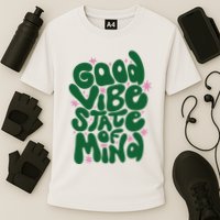 Good Vibe State Of Mind Retro Quote Cooling Performance Crew T-Shirt