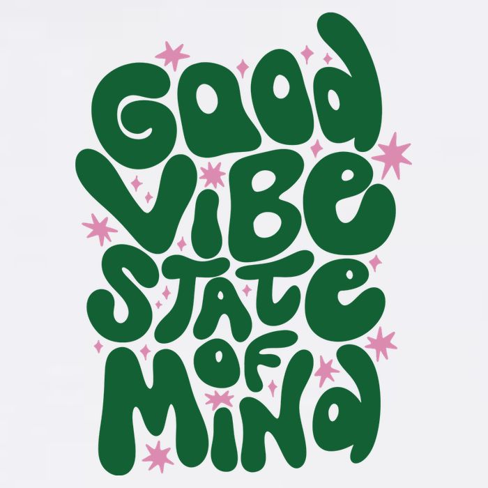 Good Vibe State Of Mind Retro Quote Magnet