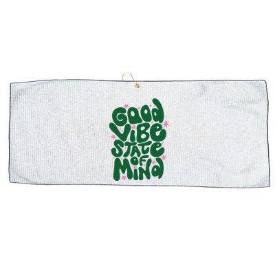 Good Vibe State Of Mind Retro Quote Large Microfiber Waffle Golf Towel