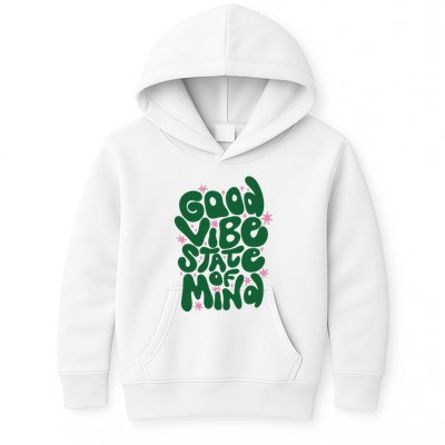 Good Vibe State Of Mind Retro Quote Kids Hoodie