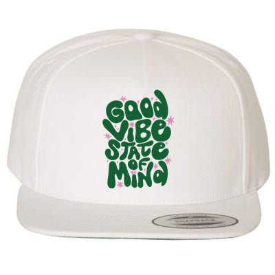 Good Vibe State Of Mind Retro Quote Wool Snapback Cap