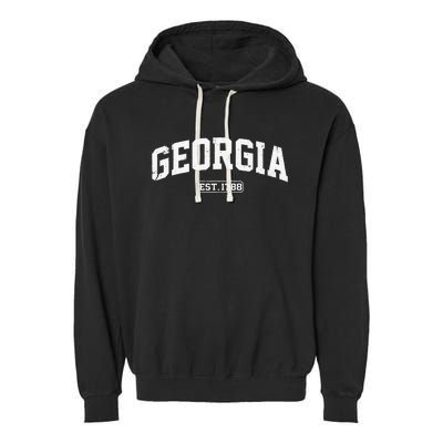 Georgia Vintage State Athletic Style Garment-Dyed Fleece Hoodie