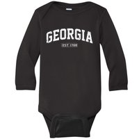 Georgia Vintage State Athletic Style Baby Long Sleeve Bodysuit