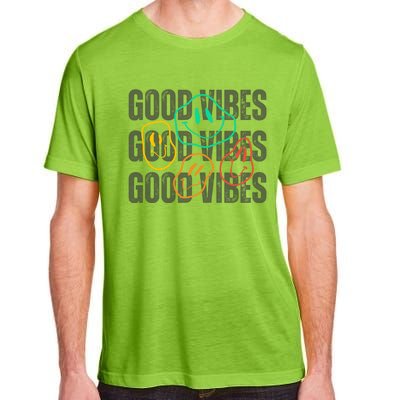 Good Vibes Smiley Retro Vintage Adult ChromaSoft Performance T-Shirt