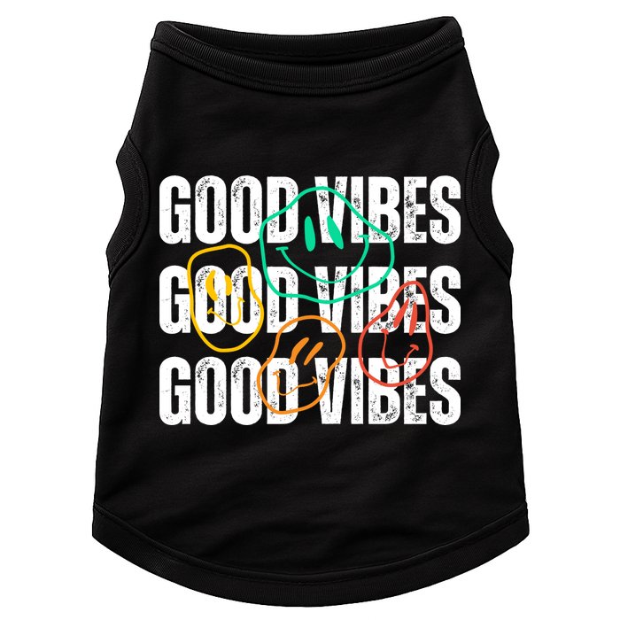 Good Vibes Smiley Retro Vintage Doggie Tank
