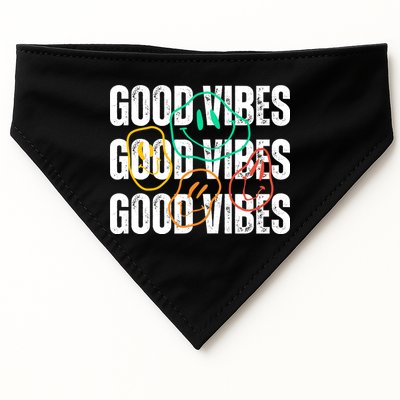 Good Vibes Smiley Retro Vintage USA-Made Doggie Bandana