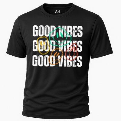 Good Vibes Smiley Retro Vintage Performance Shirt