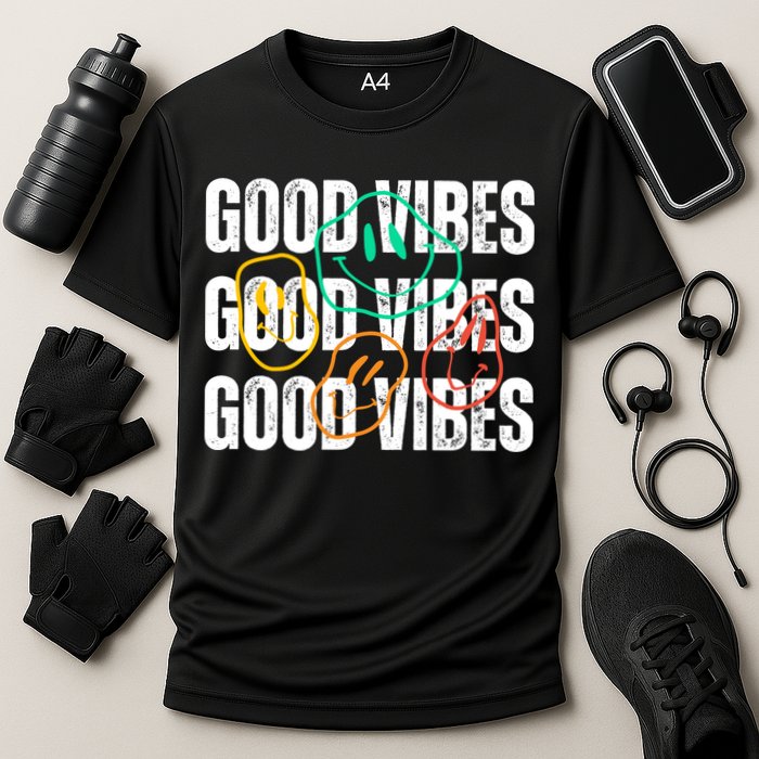 Good Vibes Smiley Retro Vintage Performance Shirt