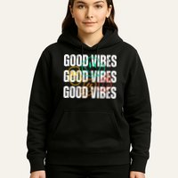 Good Vibes Smiley Retro Vintage Hoodie