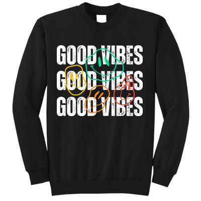 Good Vibes Smiley Retro Vintage Sweatshirt