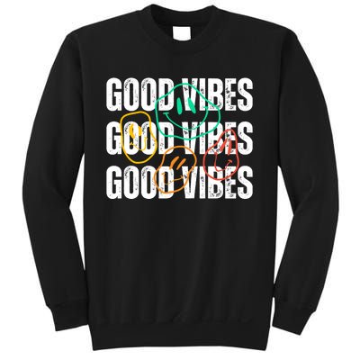 Good Vibes Smiley Retro Vintage Sweatshirt