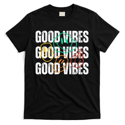 Good Vibes Smiley Retro Vintage T-Shirt