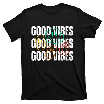 Good Vibes Smiley Retro Vintage T-Shirt