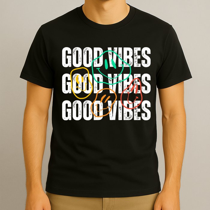 Good Vibes Smiley Retro Vintage T-Shirt