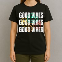Good Vibes Smiley Retro Vintage T-Shirt