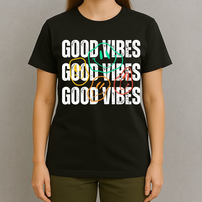 Good Vibes Smiley Retro Vintage T-Shirt