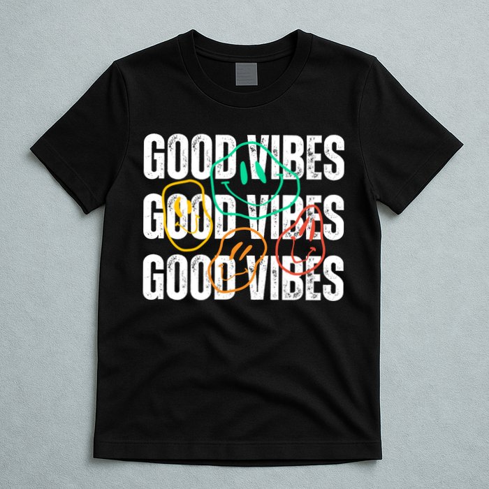 Good Vibes Smiley Retro Vintage T-Shirt