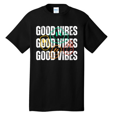 Good Vibes Smiley Retro Vintage Tall T-Shirt